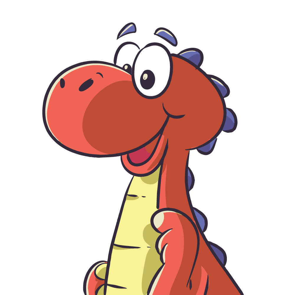 Ilustración de Nato®, el dinosaurio protagonista de la serie infantil World of Nato.